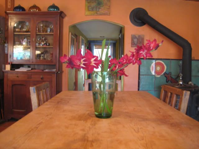 Gladiolus in a Vase in our humble home.