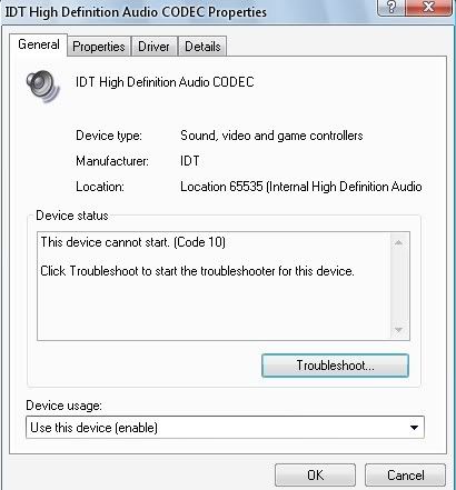 Idt High Definition Audio Codec Driver Update Vista