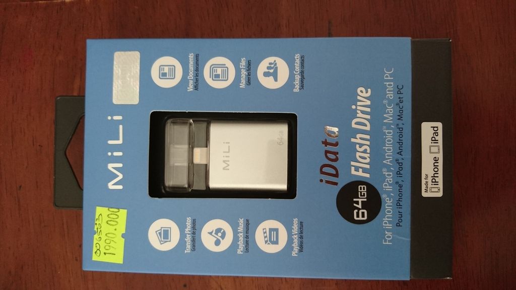 Cần bán ổ USB OTG MiLi iData 64GB, hàng mainguyen, new 100%