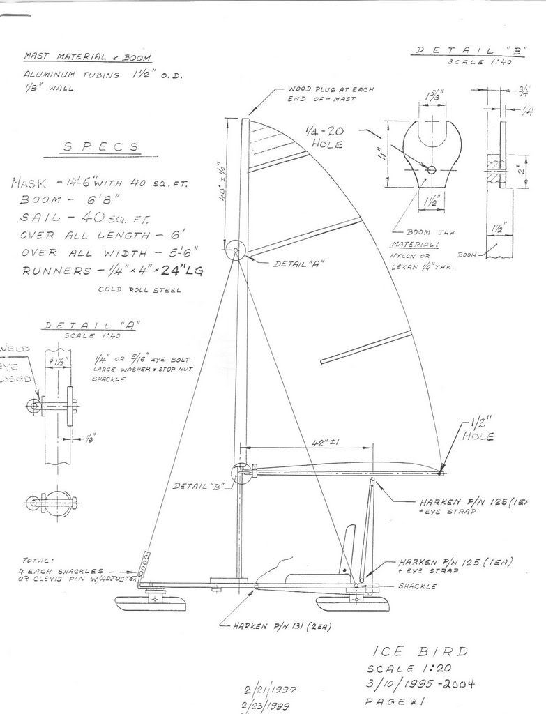 10ft gaff stern steerer Iceboat