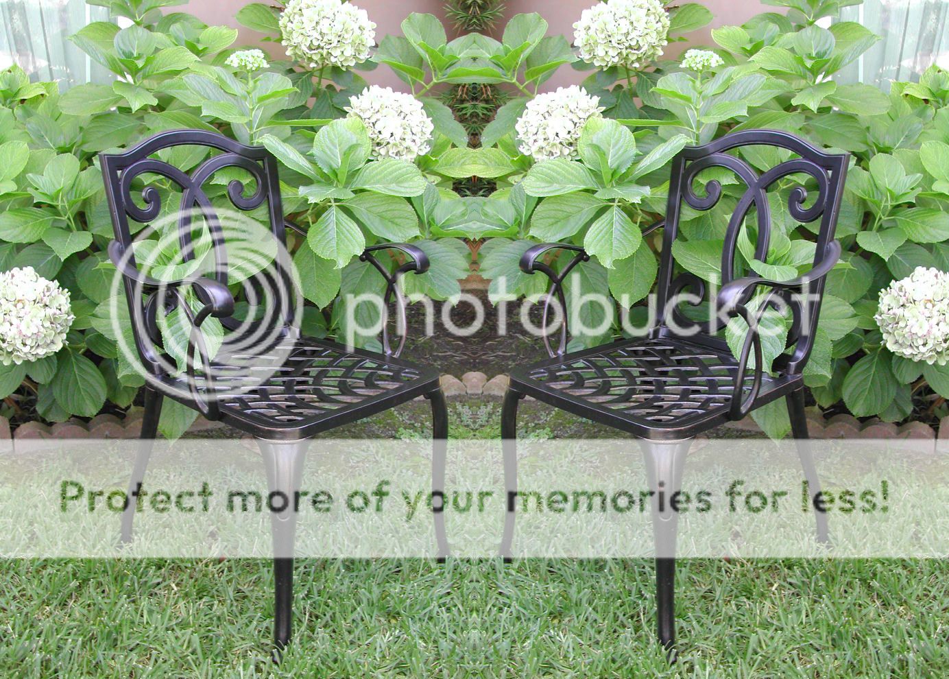 Cast Aluminum Outdoor Patio Deck Furniture A Pair of Arm Chairs B