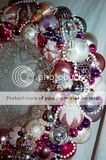 Magnificent Pink Cottage Rose Glass Ornament Wreath  